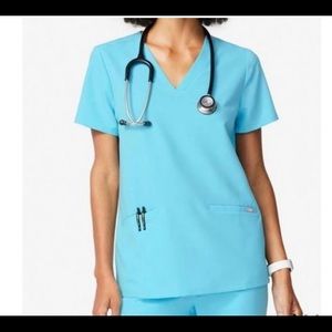 Neon Blue Figs Scrub Set